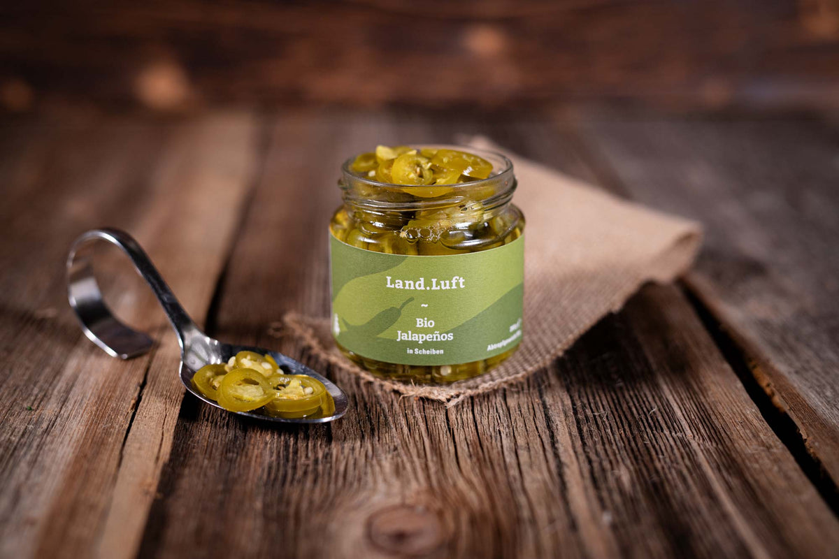Sauer eingelegte Jalapeños Chilis Bio