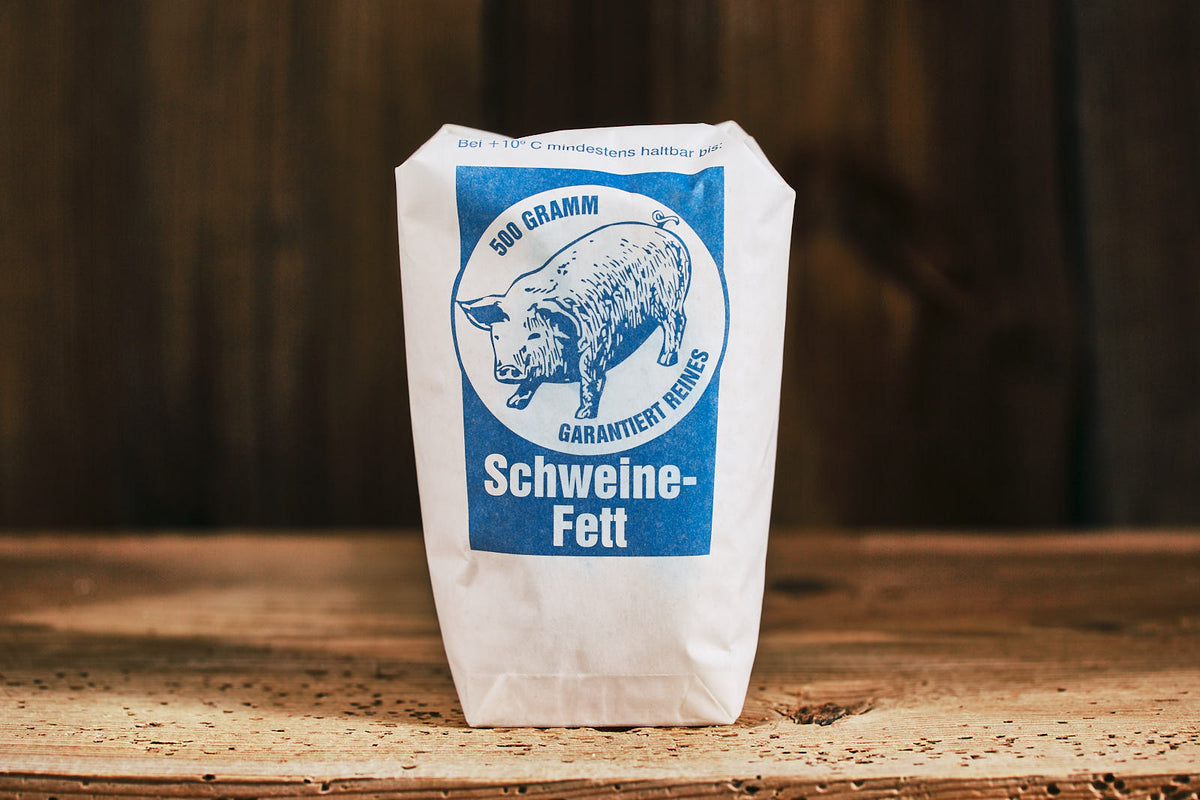 Auf dem Bild ist Land.Luft Schweineschmalz in Bio-Qualität zu sehen – ideal zu Kochen oder Braten. 